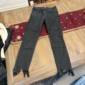 Abercrombie black high rise ankle Jean